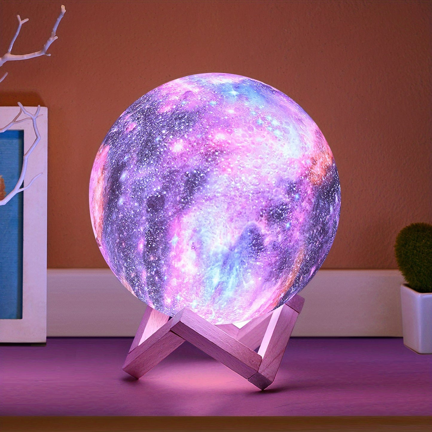 3D Galaxy Moon Lamp – Touch-Control Color-Changing Lunar Light