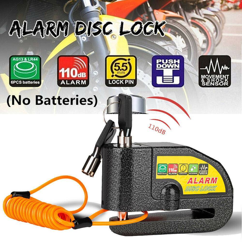 Motorcycle Alarm Disc Lock & Brake Handlebar Throttle Grip Lock – Bike Security System