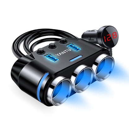 12V USB Waterproof Car Charger Socket with LED Voltmeter – Dual USB Ports for Car