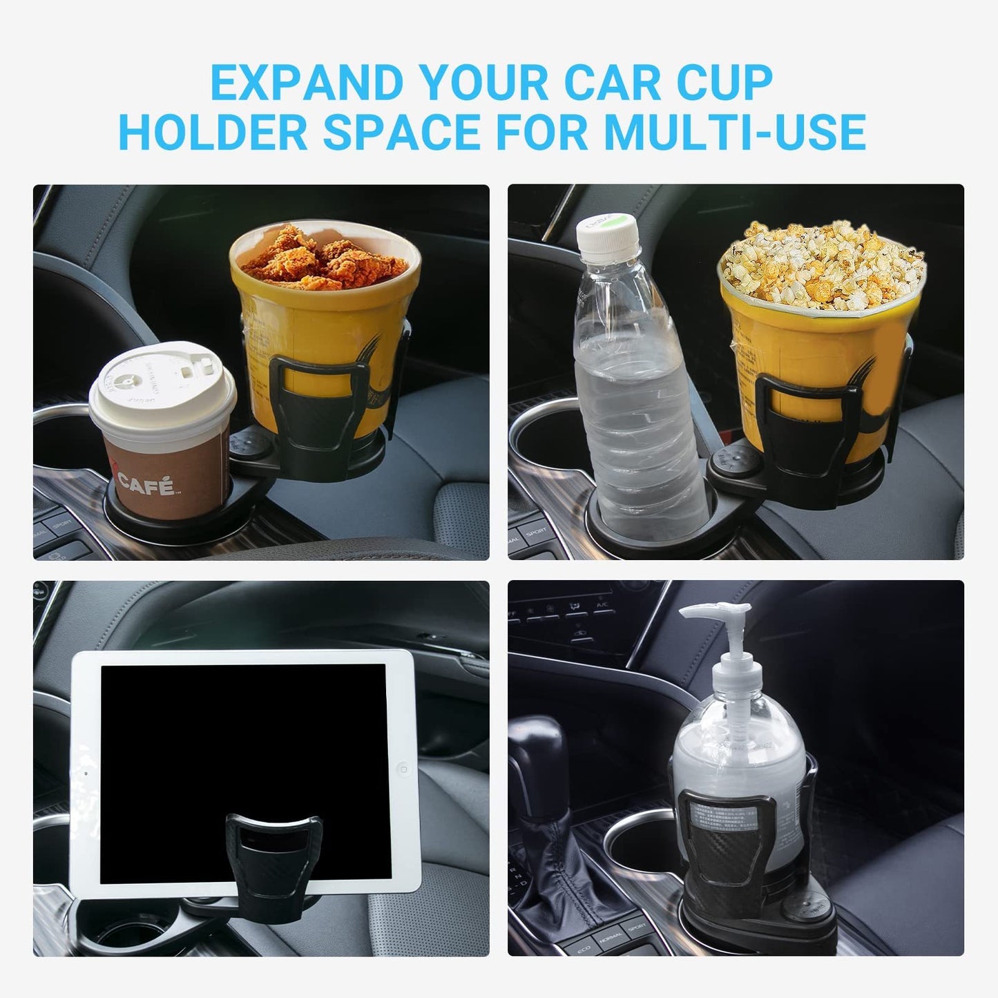 360° Rotatable Car Drinking Bottle Holder – Multifunctional Cup, Phone, and Sunglasses Organizer