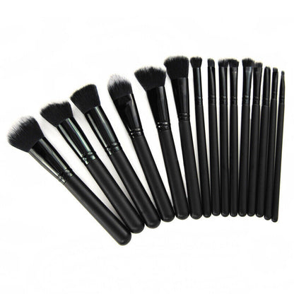 15pcs Black Makeup Brushes Set – Complete Beauty Kit with Bag for Foundation, Eyeliner, and Eyeshadow Application