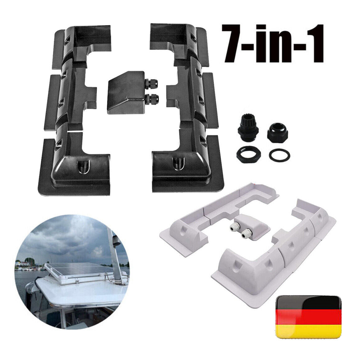 7x Solarmodul Halterung Halter Set - Dachbefestigung für Wohnmobil, Boot uvm.