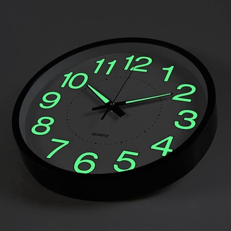 12'' Wall Clock – Large Quartz Silent Luminous Glow in the Dark Clock for Home & Office