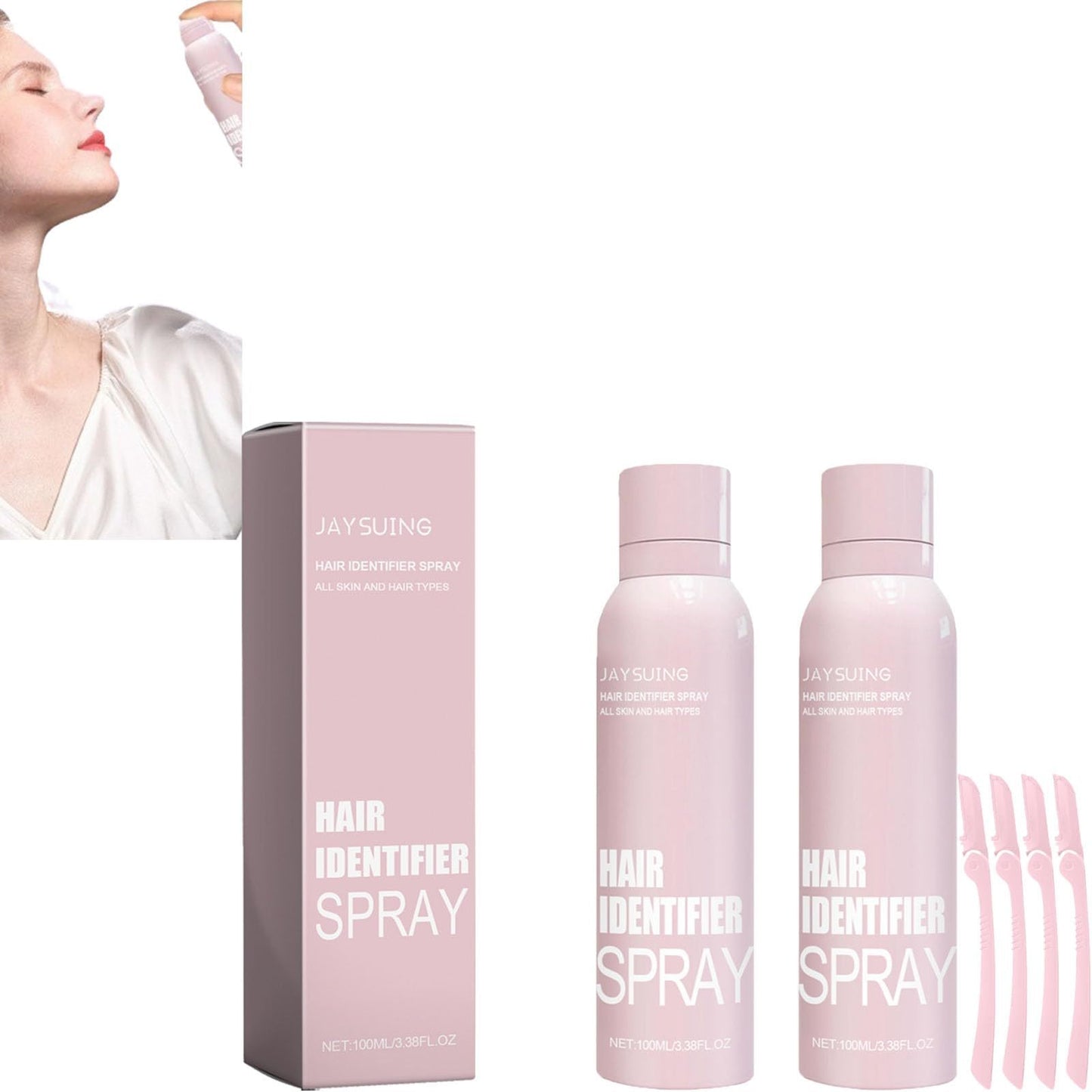 Haaridentifizierungsspray für die Gesichtsrasur – Haut- und Körperhaaridentifizierungsspray für Dermaplaning, Gesichtswerkzeug für Frauen