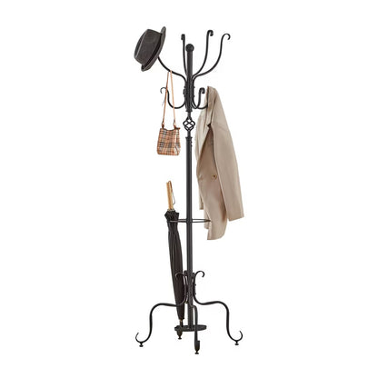 Freestanding Metal Coat & Hat Rack with Umbrella Holder - Stylish Clothes Hanger for Home & Office