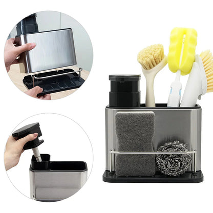 Stainless Steel Door Detergent Organizer – Kitchen Sink Soap Dispenser & Storage Solution