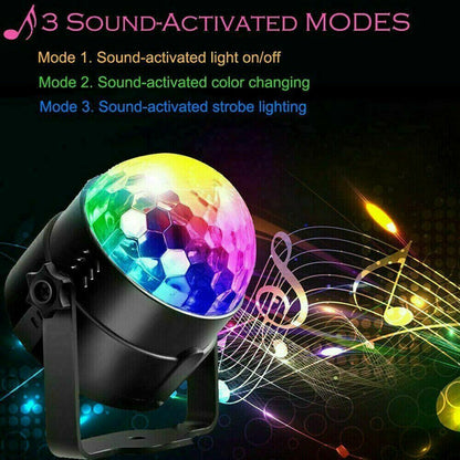 Disco Party Lights – LED Strobe DJ Ball Sound-Activated Dance Lamp