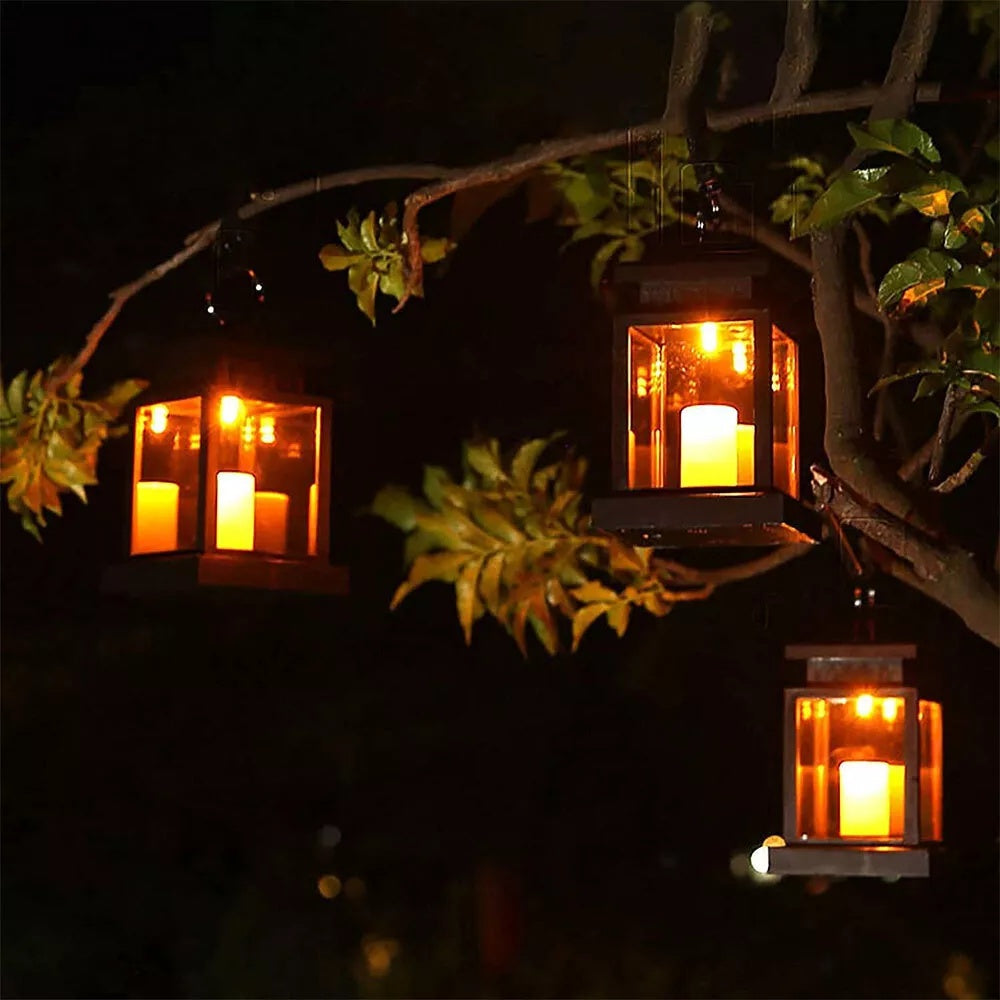 3PCS Solar Powered LED Lantern Lights – Waterproof Hanging Lanterns for Outdoor Garden & Lawn Decoration