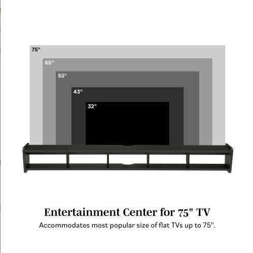 Modernt väggmonterat flytande TV-ställ - Elegant solid svart design