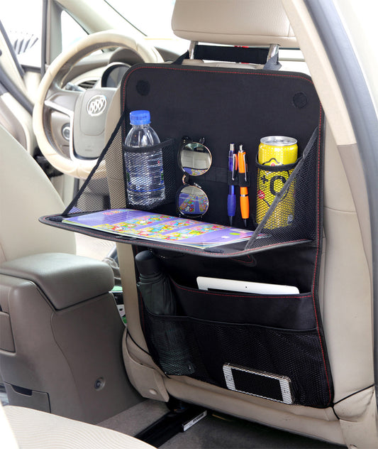 Car Seat Back Storage Bag - Foldable Dining Table Tray & Travel Organizer