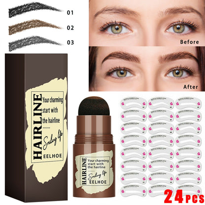 Eyebrow Stamp Stencil Kit – 24-teiliges wiederverwendbares Augenbrauen-Formungsset für langanhaltende Definition