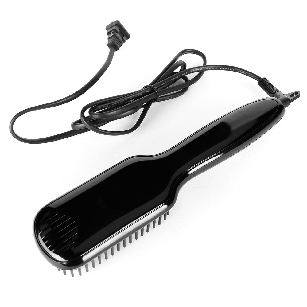 2-in-1 Hair Straightener Brush & Beard Comb Styler – Electric Ionic Straightening Brush for Hair & Beard