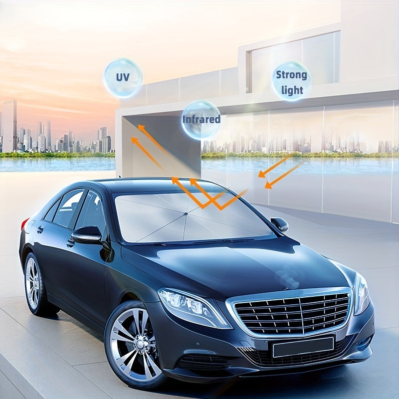 Faltbarer Sonnenschutz für die Windschutzscheibe des Autos – UV-Schutz und Hitzereduzierung, einfach zu verwenden und aufzubewahren